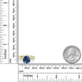thumbnail image 6 of Gem Stone King 14K Two Tone Gold Blue Created Sapphire and Lab Grown Diamond Engagement Ring for Women | 4.31 Cttw | Round 10MM | Gemstone September Birthstone | Size 6, 6 of 6