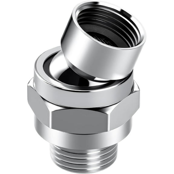 Shower Connector Ball Joint Shower Head Swivel Ball Adapter Brass Adjustable Shower Arm Extension Universal Component Polish Chrome