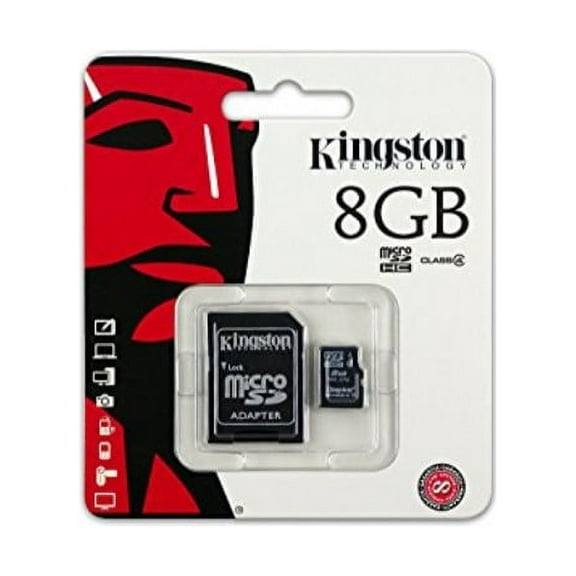 kingston 8gb class 4 microsdhc card flash memory with sd adapter sdc4/8gb