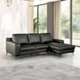 thumbnail image 2 of Furniture of America Ronan FSC Certified Leather Right Chaise Sectional in Black, 2 of 5
