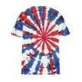 thumbnail image 4 of Fartey Womens Plus Size 4th of July V Neck T Shirts Independence Day Short Sleeve Tops Red White Blue Tie Dye Print Tees Dressy Casual Festival Shirt Blue L, 4 of 6