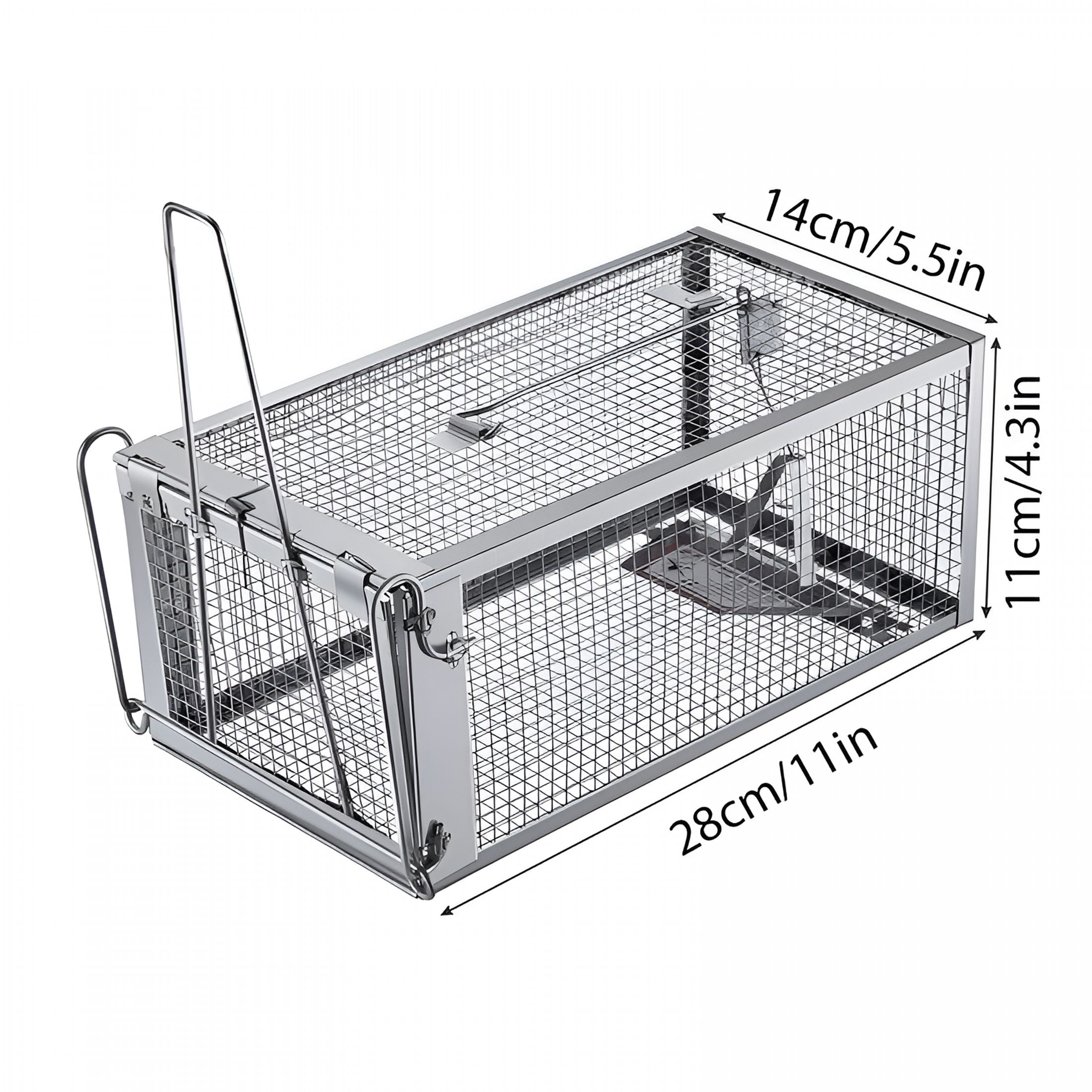 XIBUFE 2 Pack Humane Rat Trap Mouse Traps Cage for Indoor or Outdoor, Small Rodent Chipmunk Squirrel Trap Live Animal Cage Catch and Release