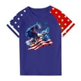 thumbnail image 4 of GERsome Unisex Kids 4th of July Short Sleeve Tops Girls Boys Casual Loose Fit Crew Neck T-Shirts American Flag Patriotic Tee Shirts, 7-8 Years, 4 of 4