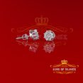 thumbnail image 6 of King of Bling's 0.05ct Diamond 925 Sterling Silver White For Men's & Women's Floral Earrings, 6 of 12