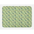 thumbnail image 1 of Hippie Bath Mat, Motorbikes and Buses with Retro Style Motifs Surfing Vacation Season, Plush Bathroom Decor Mat with Non Slip Backing, 29.5" X 17.5", Pale Green Multicolor, by Ambesonne, 1 of 2
