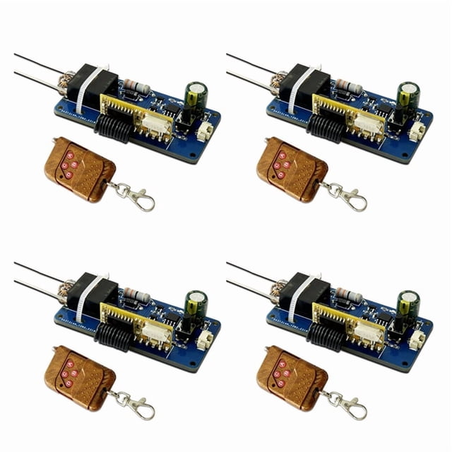 4X DC3.7V 433M ARC Igniter High Voltage Generator Drive Power Supply Remote Control Board with LED Indicator
