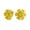 Yellow, variant on Womens Garden CZ Center Blue Jade Flower Clip On Earrings Gold Sterling Silver for Non-Pierced Ears