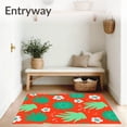 thumbnail image 3 of ODIKA 3'x5' Machine Washable Non-Slip Area Rug, Playful Succulent Illustration with Whimsical Green Plant Motifs High Traffic Rug, Red, 721911, 3 of 7