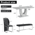 thumbnail image 7 of Sumdeal 63" Modern Dining Table set with bench for 6,Gray Table and Black Bench and Chairs, 7 of 7