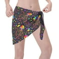 thumbnail image 3 of Disketp Rainbow Jellyfishes Women Swimsuit Cover Up Short Chiffon Summer Beach Sarong Bikini Wrap Skirt Bathing Suit, 3 of 7