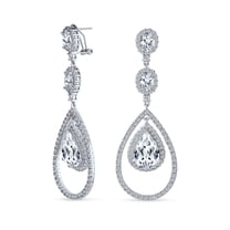 Bling Jewelry Womens Art Deco Wedding Gemstone CZ Dangle Chandelier Earrings