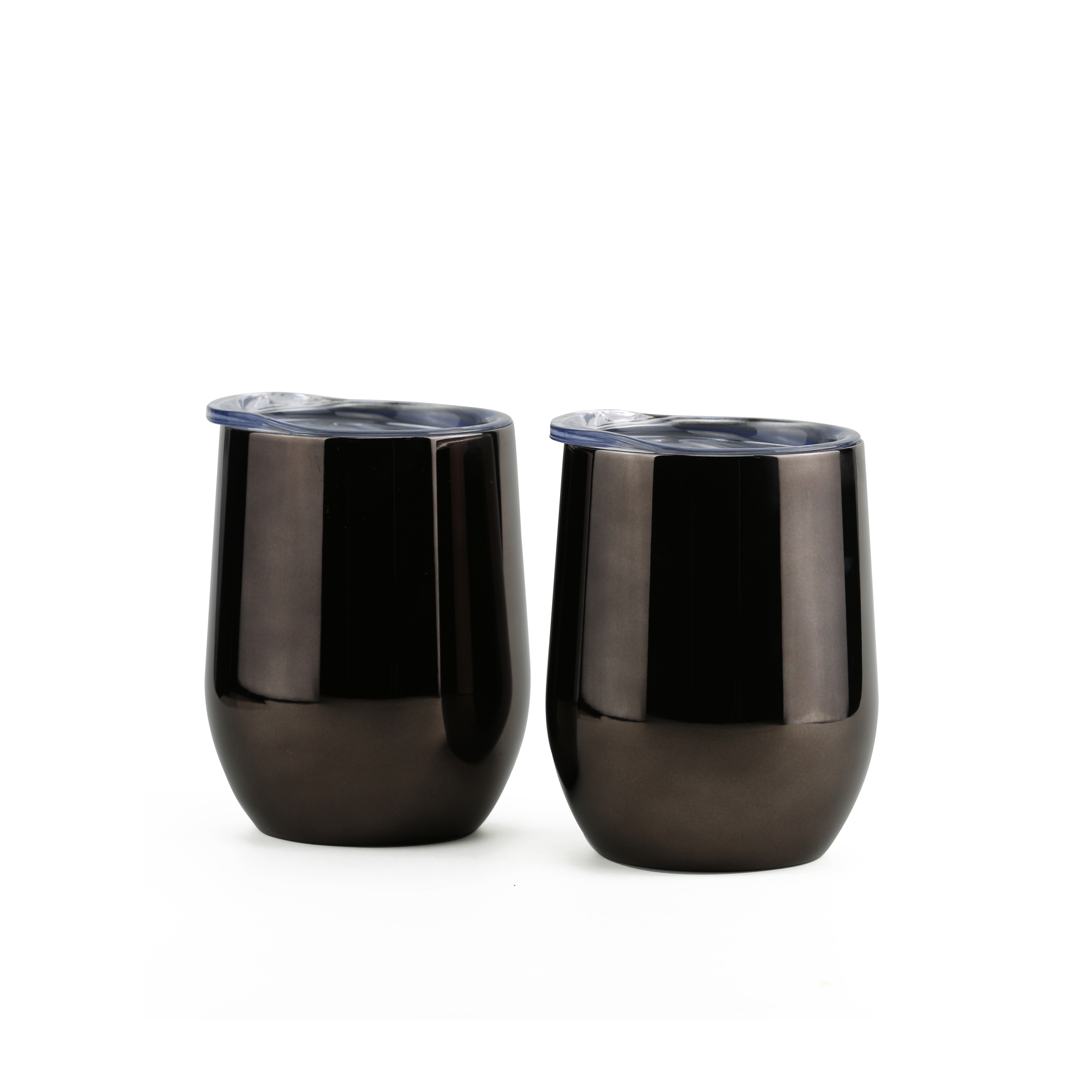 Bar340 by Cambridge Set of 2, 12Ounce Black Stemless Wine Tumblers