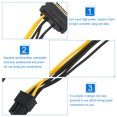 thumbnail image 3 of Cable de alimentación para computadora, cable de extensión, tarjeta gráfica, GPU, adaptador de 15 pines a 6 pines, ABS PCS, 3 of 6