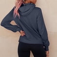 thumbnail image 5 of Pullover Sweaters for Women Workout Fall Loose Fit Hooded Long-sleeved Kimono Cold Shoulder Hoody Plain Hoodie Cotton Sweatshirts Sweatshirt(Navy,XL), 5 of 8