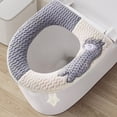 thumbnail image 3 of WNFJR Toilet Seat Cover with Handle, Thicker Warm Soft Plush Toilet Seat Cover Pad for Bathroom, Easy Installation & Washable, 3 of 4