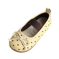 thumbnail image 2 of Horivan Vintage Polka Dot Flats for Toddlers Elastic Strap Bowknot Casual Shoes Lightweight Soft Sole Playtime Dress Up Everyday Wear Available in Size 21-30, 2 of 9