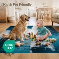 thumbnail image 4 of ODIKA 3'x5' Ultra-Soft Throw Mat, Abstract Modern Splatter Art With Distressed Ocean Blue And Gray Blend None Washable, Bare feet friendly, Easy Care Indoor rug for Bedside, Vanity, 4 of 7