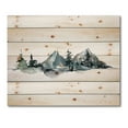 thumbnail image 3 of Designart 'Minimalistic Fir Forest and Winter Mountains III' Modern Print on Natural Pine Wood, 3 of 5