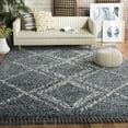 thumbnail image 3 of SAFAVIEH Pro Lux Emmeline Geometric Shag Area Rug, Blue/Creme, 6'7" x 6'7" Square, 3 of 12
