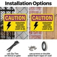 thumbnail image 3 of Radiation Hazard When Red Light Is On With Symbol OSHA Caution Radiation Rigid Plastic Sign 18 Inch x 12 Inch - 10 Pack, 3 of 8