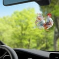 thumbnail image 3 of SNGMN Car Hanging Ornament Car Decor Colorful Rooster Shape Acrylic Cute Accessories Rearview Mirror Hanging Backpack Keychain Gift, 3 of 3