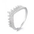 thumbnail image 3 of Women Crown Ring Zircon Inlaid White Gold Plated Elegant Jewelry Gift For Her Anniversary Engagement Daily Wear, 3 of 6