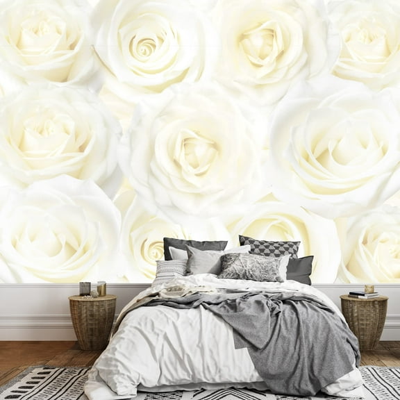 wall26 - Creamy and Soft Rose Pattern, Pastel - Wall Mural, Removable Sticker, Home Decor - 66x96 inches