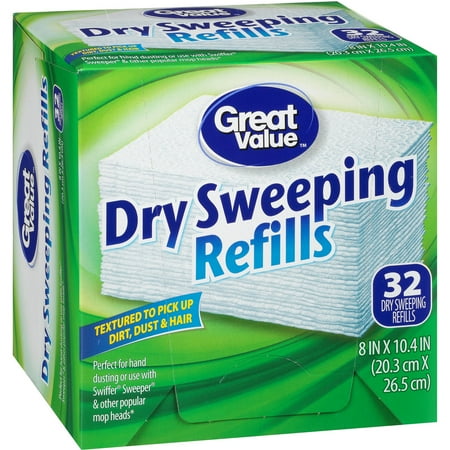 32 Cloths - Great Value Dry Sweeping Refills, 32 Count