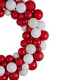 thumbnail image 3 of Northlight 3-Finish Shatterproof Ball Christmas Wreath - 24" - White and Red - Unlit, 3 of 3