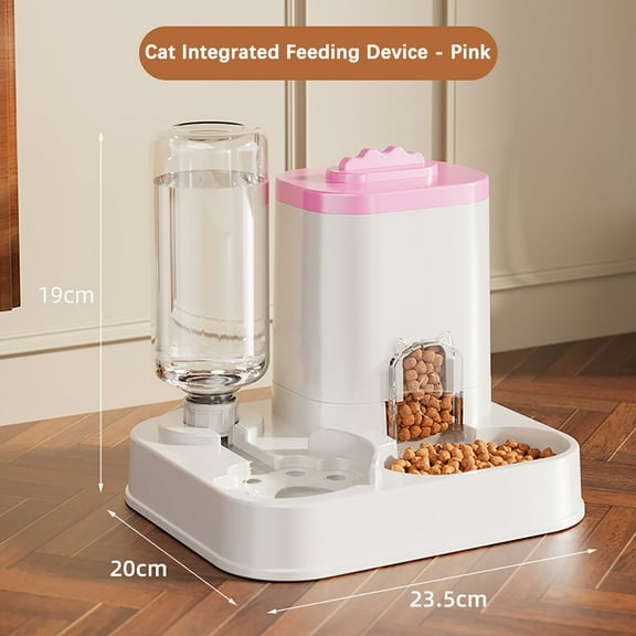 Orangide Automatic Pet Water Dispenser Gravity Stainless Steel Water Bow with Integrated Food Basin for Pet Dogs