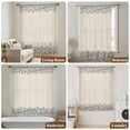 thumbnail image 5 of Blue Flower Semi Sheer Curtains Drapes for Living Room,Bedroom,French Doors Window 63 Inches Long,Spring Farmhouse Country Floral Plant Beige Rod Pocket Chiffon Curtain Drapery Voile Draperies Panel, 5 of 8