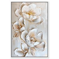 Lush Floral II Canvas New Floral Wall Art by Art Remedy, White Frame, 20" x 30"