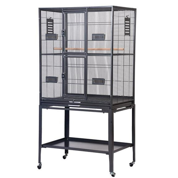 A&E Cage GB13221P HQ Black 32 x 21 in. Flight Cage with Feeder Doors, Black