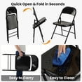thumbnail image 2 of 6 Pack All-Steel Metal Folding Chairs, Black Heavy Duty Metal Foldable Dining Chair with Backrest, 350 LBS Load Capacity Portable Fold Chair for Home Office Indoor Outdoor Events, 2 of 7