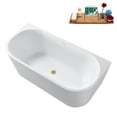 thumbnail image 5 of 63" Streamline G-11-106-BGL Soaking Glossy White Freestanding Tub and Tray With Internal Drain in Brushed Gold, 5 of 10