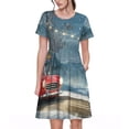 thumbnail image 1 of Balery Santa Claus Vestidos sueltos de manga corta para mujer, vestidos de verano 2025, vestidos casuales de corte A con vuelo., 1 of 6