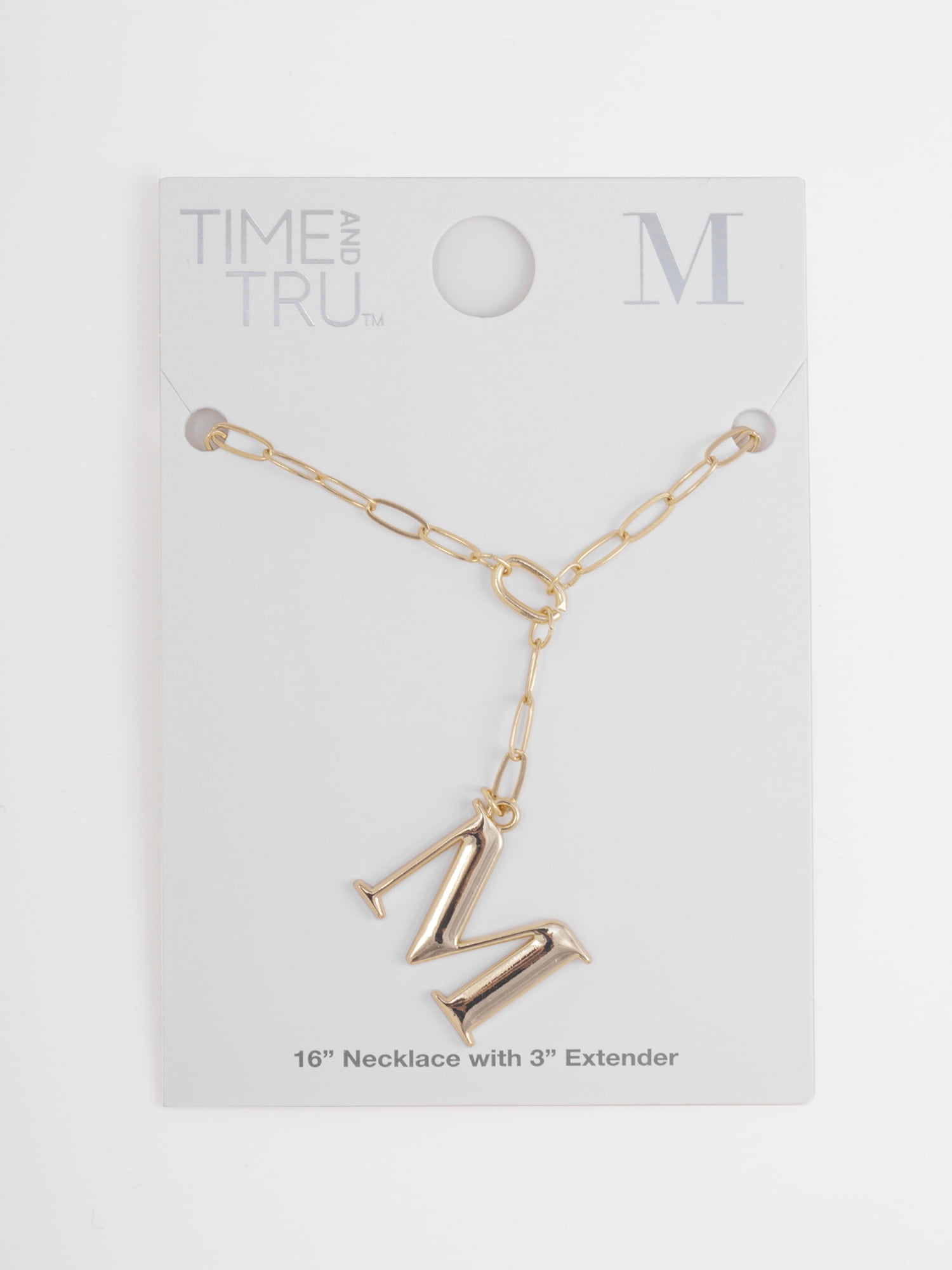 Time and Tru Women's Goldtone Initial Necklace, M