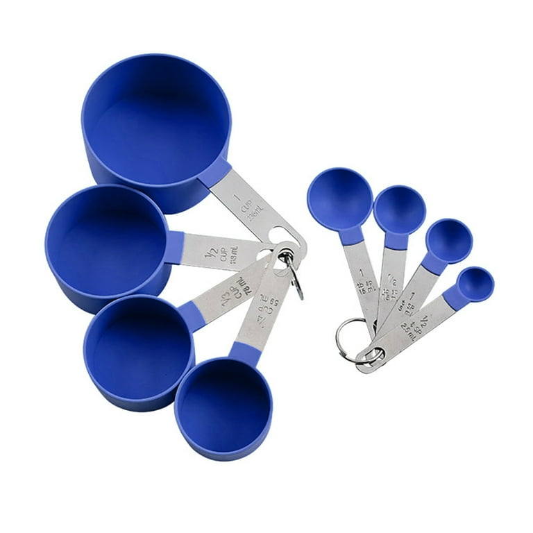 Measuring Spoon Set - Stainless Steel Measuring Spoons and Blue