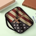thumbnail image 2 of Renewold Casual Bible Bags and Totes for Men Cross American Flag Bible Case with Handle and Zippered Back Pocket Multi-Function Bible Organizer, 4th of July, 2 of 7