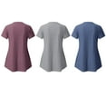 thumbnail image 5 of Women Maternity Tshirts Short Sleeve Side Button Crew Neck Solid Color Nursing Tops T-Shirt For Breastfeeding 3-Pack Maternity Clothes Tops, 5 of 8