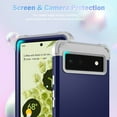 thumbnail image 5 of Mantto for Google Pixel 6 Case, 3 in 1 Heavy Duty Rugged Hybrid Anti Slip Shockproof Hard PC Cover Soft Silicone Bumper Non-Slip Protective Phone Case Cover for Google Pixel 6 2021,Darkblue, 5 of 8