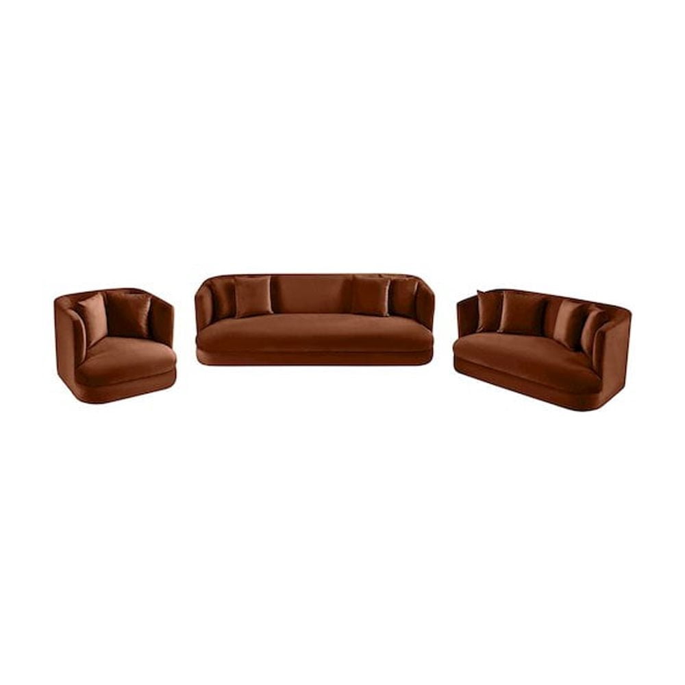 Meridian Furniture Alder Cognac Velvet Loveseat