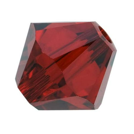 Siam Red Bicone Crystal Beads - Swarovski Crystal, #5328 Bicone Beads 4mm, 24 Pieces, Siam