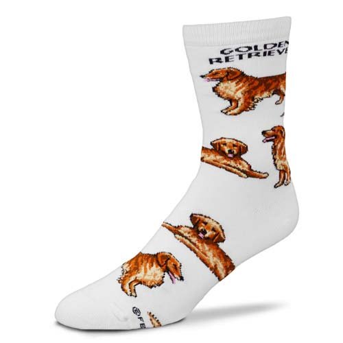 Large Print Golden Retriever Poses Socks Medium For Bare Feet Adult Socks,White,One Size