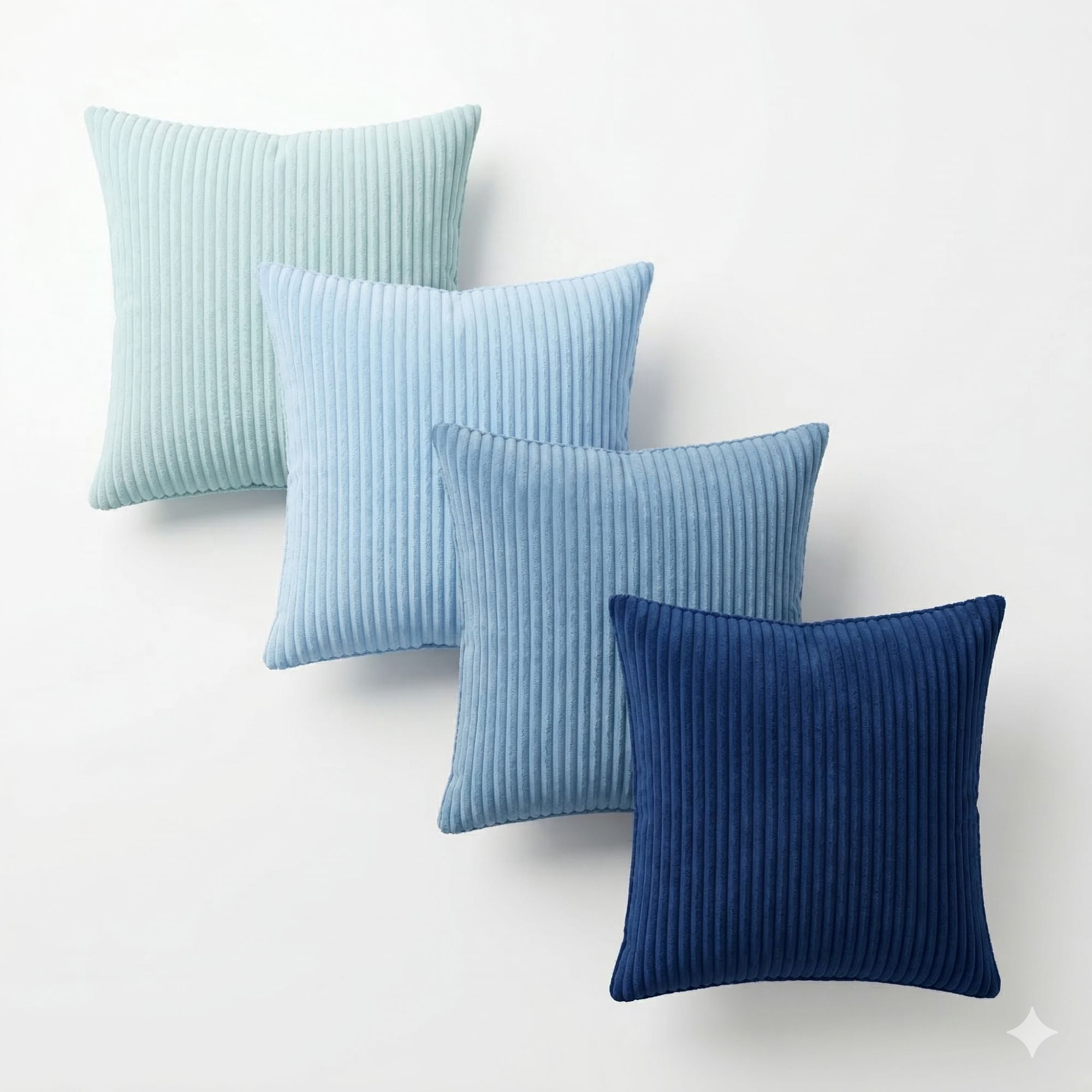 Decorative Throw Pillow Covers 18x18 Inch, Set of 4 Soft Corduroy Cushion Covers, Farmhouse Boho Neutral Pillow Cases for Couch, Sofa, Bed, Living Room