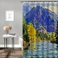 thumbnail image 2 of Orinice Forest Mountains River Bathroom Decor Set, Colorful Luxurious Graphic Print Polyester Fabric Shower Curtain with Hooks, 100% Polyester Washable Shower Curtain and Hooks Set 69x72, 2 of 7