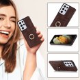 thumbnail image 5 of Feishell Fit for Samsung Galaxy S21 Ultra Case with 360° Rotatable Ring Holder,Shockproof Drop Resistant Premium Plain PU Leather Soft TPU Card Slots Kickstand Back Protective Phone Case,Coffee, 5 of 8