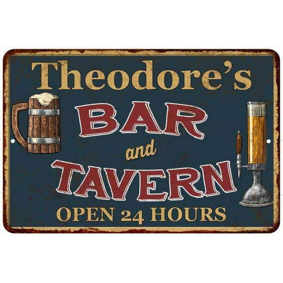 Theodore's Green Bar & Tavern Rustic Sign Decor 8x12 208120047918