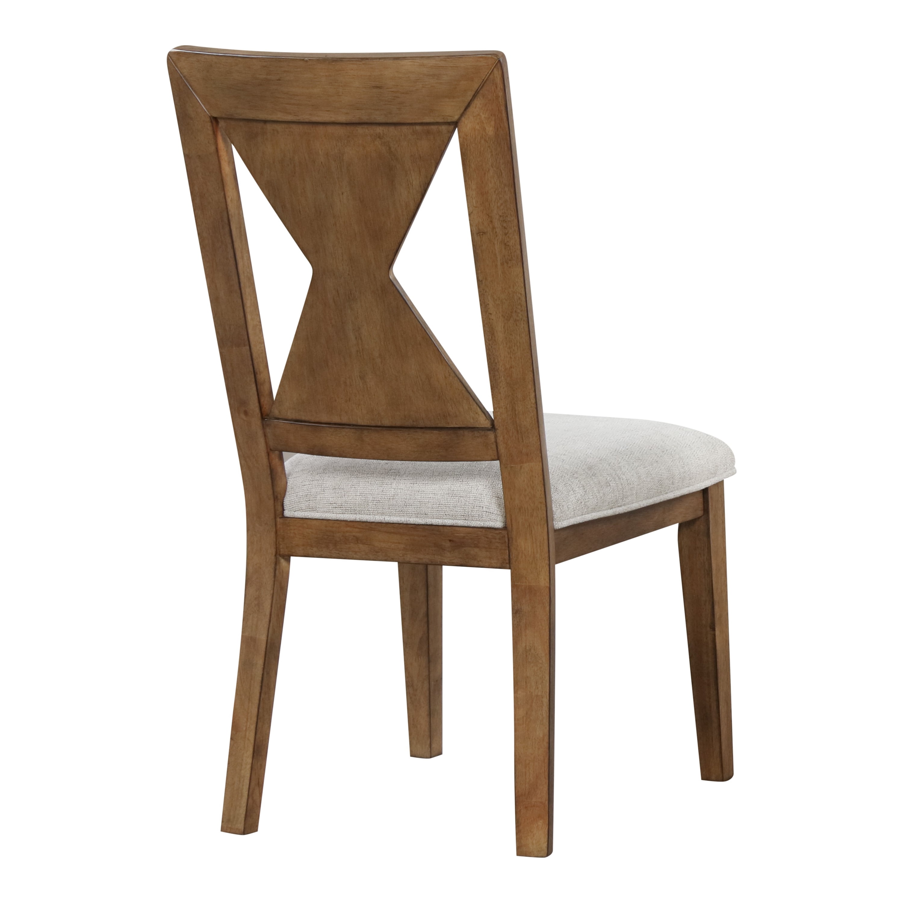 Furniture of America Reymo Farmhouse Padded Dining Chairs, Rustic Oak (Set of 2)