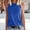 Blue, variant on Ladies Solid Color Vest Sleeveless Summer T Shirt Round Neck Top Fashion Women Dresses Camisole with Bra Women Athletic Cropped Top 4x plus Size Tops 4x under Shirt Blouses Women Shirt Women